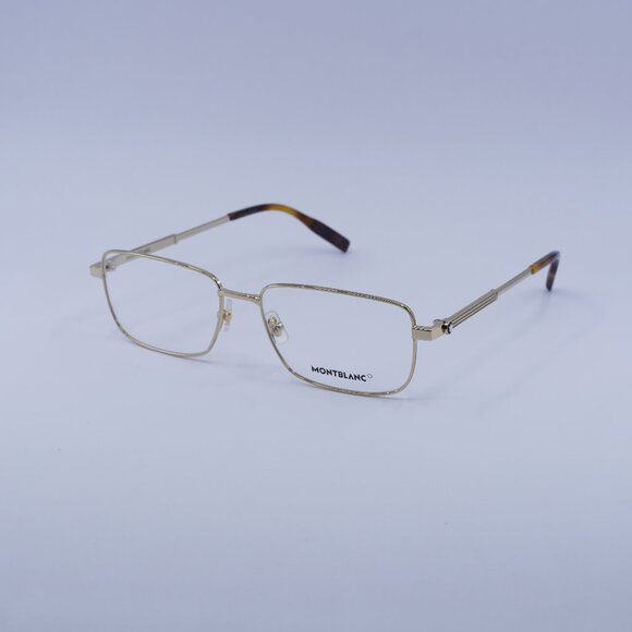 Montblanc MB0029O 005 Eyeglasses Gold 58mm Rectangle Frame - Picture 1 of 10